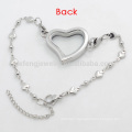 Programmable new design engagement charm bracelets, cute heart silver bracelet for women